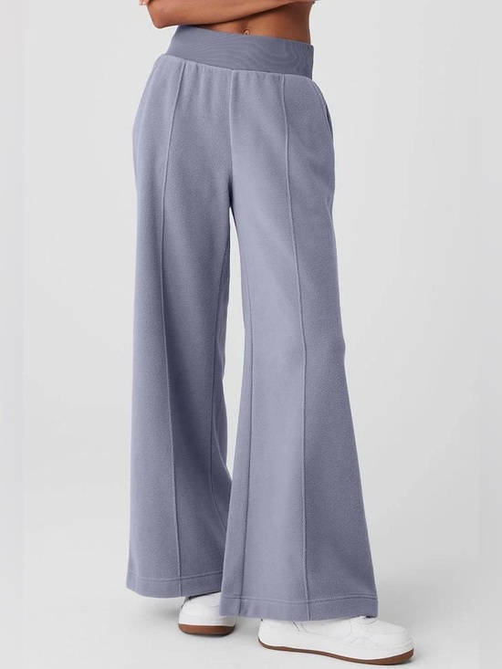 ALO Yoga Pants - ALO Yoga Polar Fleece High-Waist Snowdrift Wide Leg in Fog - L